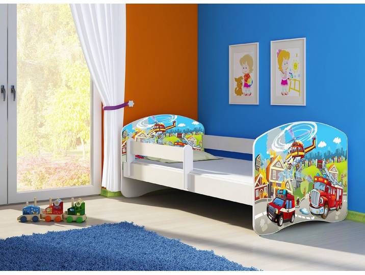 Clamaro Kinderbett (Kinderbett, Babybett 70x140, 80x160, 80x180cm Juniorbett, Kind, Motiv, Schublade CLAMARO)