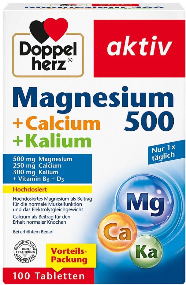 Doppelherz Magnesium 500+calcium+kalium Tabletten 100stk