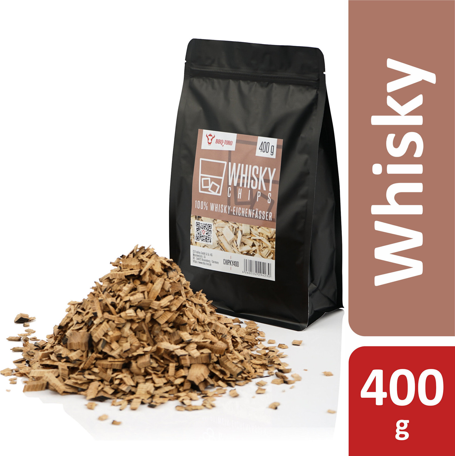 BBQ-Toro Whisky-rookvlokken, 400 g, gemaakt van 100% whisky-eikenhout