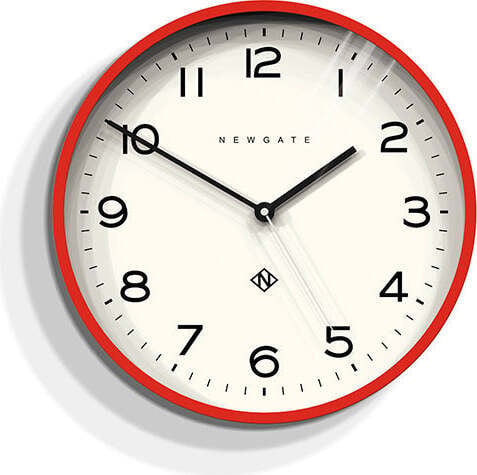 Newgate Number Three Echo Wandklok - Rood - Diameter: 37,5 cm