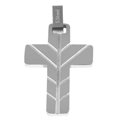 Kettenanhänger ADELIA´S "hochwertiger Kreuz Anhänger aus Edelstahl", schwarz, Schmuckanhänger, Damen, Edelstahl, Kettenanhänger