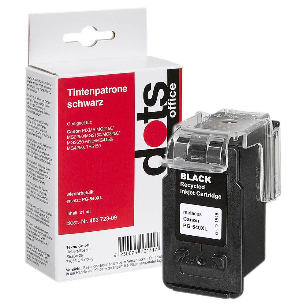 dots Druckerpatrone kompatibel zu Canon PG-540XL schwarz 1516,4001-DOTS
