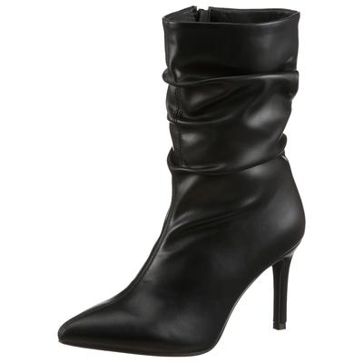 Stiefelette ANISTON SHOES, Damen, Gr. 40, schwarz, Lederimitat, Schuhe Stiefelette, mit Raffungen am slouchy Schaft