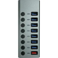 MATR CH 11 L - USB 3.0 8-Port Hub, 7x Daten, 1x Strom, Aluminium