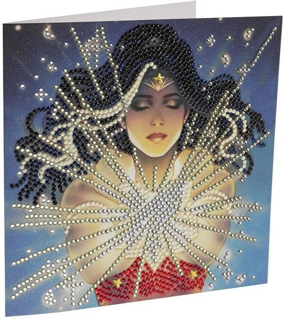 Crystal Art Wonder Woman 18cm Card Kit by Craft Buddy Ltd. - Coloured Crystals and Adhesive Card Template