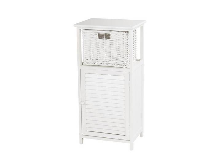 CREEDWOOD Regal NACHTTISCH WILLI , Altholz massiv Holz, 2 Rattan Körbe, Bad Kommode
