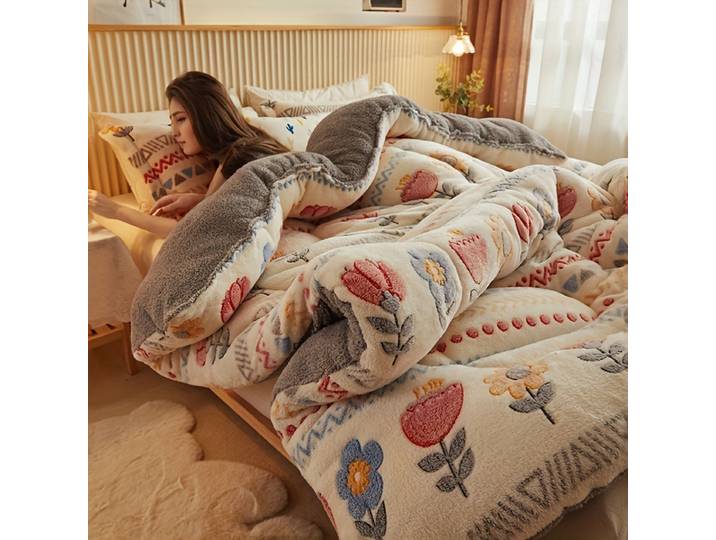 Literie d'hiver épaisse couette couverture épaissie chaude flanelle polaire couette pour les nuits froides ensemble lit couettes couettes les couvertures