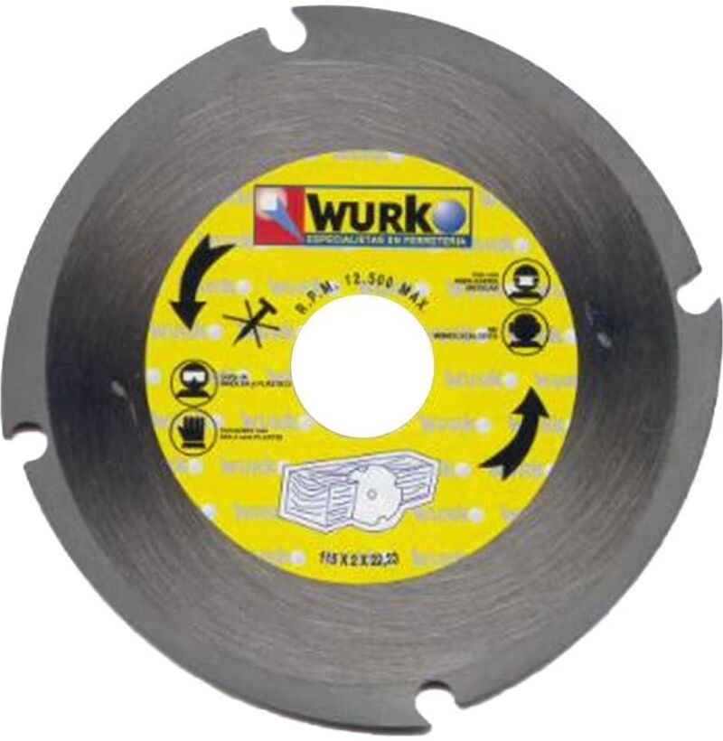 Disco De Corte Profesional Wurko Para Herramienta Eléctrica Gris Talla Única Unisex