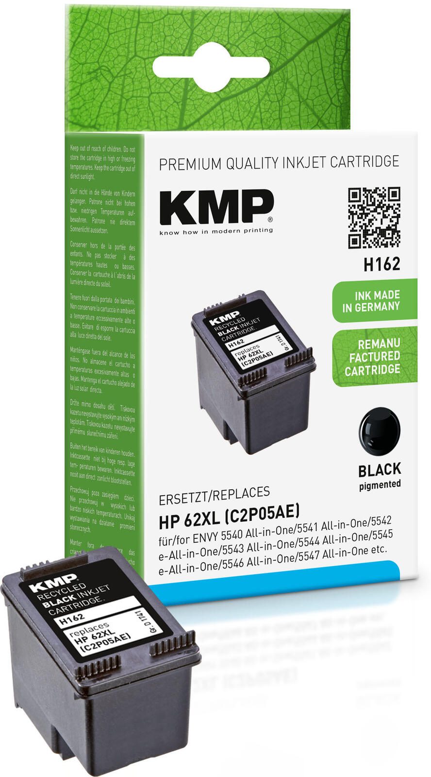 KMP Druckerpatrone H162 schwarz kompatibel zu HP 62XL (C2P05AE) 1741,4001