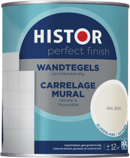 Histor Perfect Finish Wandtegels Zijdeglans - RAL 9010