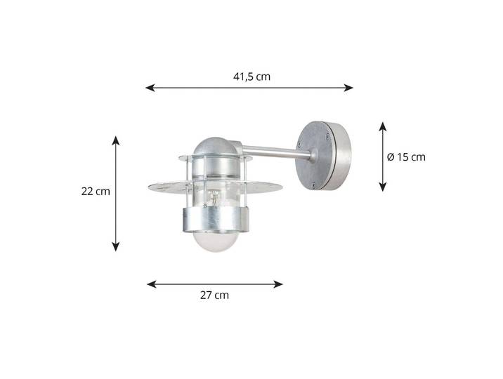 Wandlamp buiten Albertslund, dimbaar, alu / grijs / zink, Aluminium, Design, Wandlamp buiten