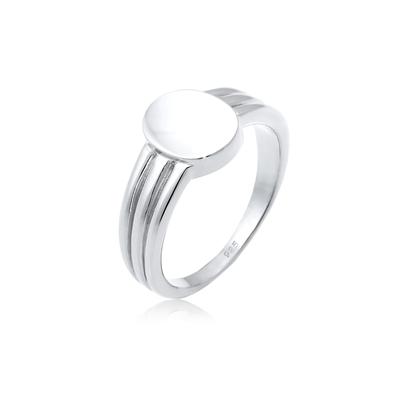 Siegelring ELLI "Siegelring Basic Blogger Geo 925 Sterling Silber" Gr. 54, silber, Fingerringe, Damen, 54mm, Silber 925 (Sterlingsilber), 5mm, Siegelring