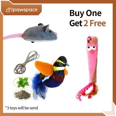 Inspired Living Smart Chase Mouse Interactive Cat Toy Automatic Moving Plush Mouse For Indoor Cats grey Set