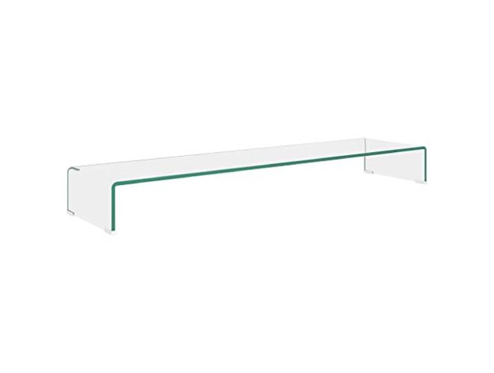 KTHLBRH TV-Tisch/Bildschirmerhöhung Glas Transparent 120x30x13 cm Fernsehkommode TV-Ständer Fernsehschrank für Schlafzimmer, Büro, Wohnzimmer