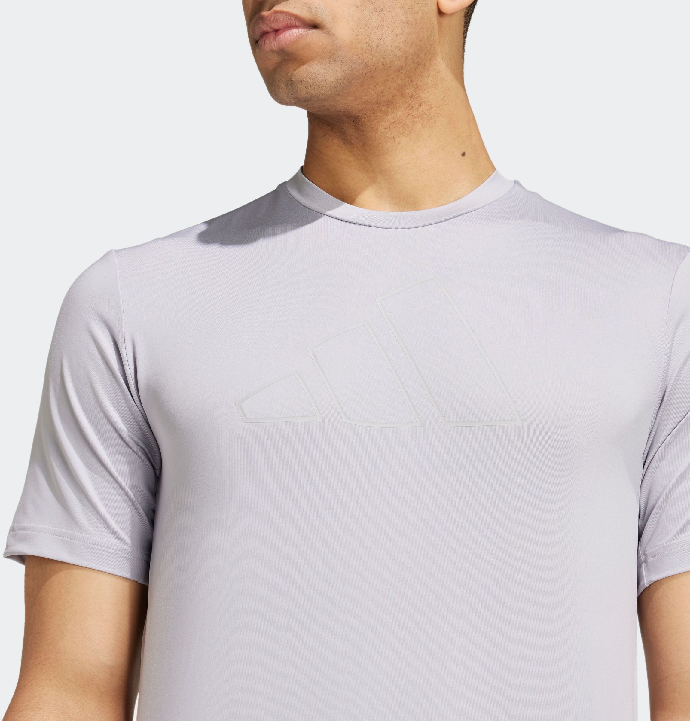 T-Shirt ADIDAS PERFORMANCE "BIG LOGO", Herren, Gr. XXL, grau (glory grau f20), Obermaterial: 92% Polyester, 8% Elasthan, Shirts T-Shirt glory grau f20 XXL