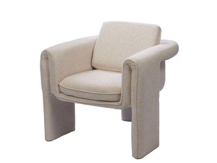 Fauteuil en tissu blanc Scarlett - Amadeus