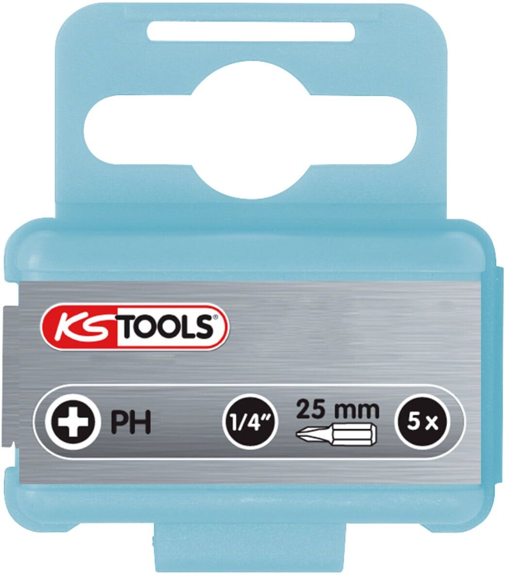 KS Tools 1/4" EDELSTAHL Bit, 25mm, PH1, 5er Pack (910.2201)