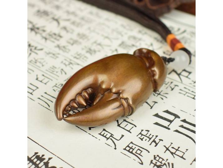 Ornement à main en griffe de crabe de Fortune en cuivre massif pour hommes et femmes à transporter, traiter la richesse et la prospérité, artisanat