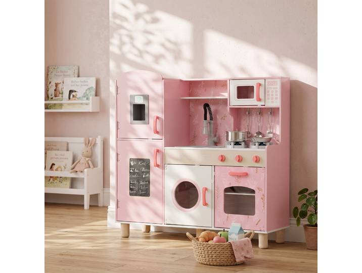 AIYAPLAY Cuisine Jouet Enfant Four Micro-ondes Lumières Rose 3+ ans