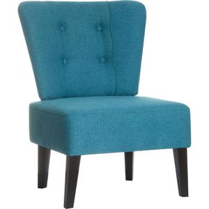 meet-powered-by-PAPERFLOW Loungesessel BRIGHTON, FTBRI.01.06, blau, mit Vierfußgestell aus Holz und Stoffbezug