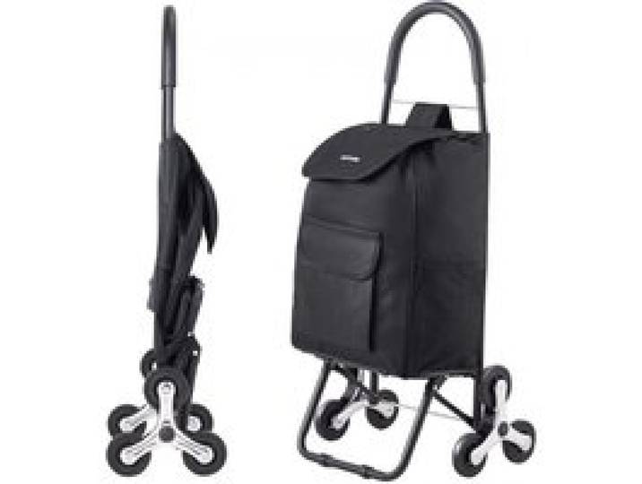 VEVOR faltbarer Einkaufswagen, 450x350x965mm, Sackkarre zum Treppensteigen mit 6 Rädern, Aufbewahrungstasche aus Oxford-Stoff, zum Einkaufen, Büro, Umzug, Transport, Outdoor, Wäsche, Schwarz