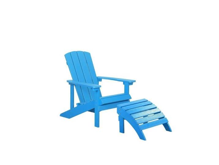 Fauteuil bas de jardin bleu avec repose-pied ADIRONDACK