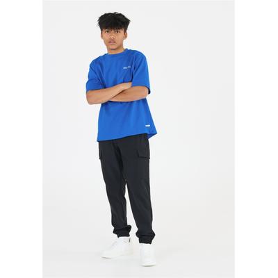 Funktionsshirt LES'ARCS "Tynan", Jungen, Gr. 152, blau, 53% Baumwolle, 30% Polyester, 17% Elasthan, bedruckt, normal, Rundhals, Shirts Funktionsshirt, mit lässigen Print-Details