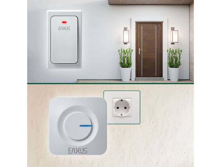 Türklingel mit einem Empfänger, LED-Licht, IP44, batterielos