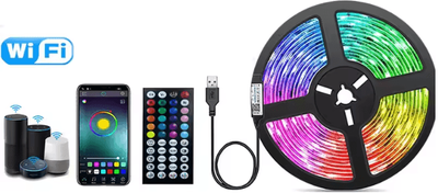 Inspire Essentials LumiSync RGB LED Strip Lights Music Sync Color Changing Light Strip 2 5m