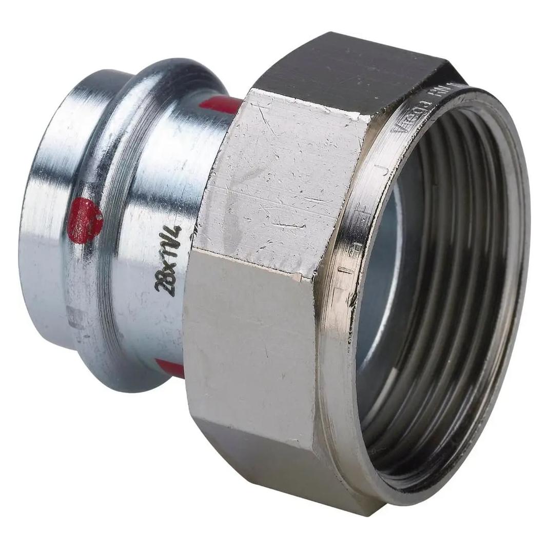Viega Prestabo-Anschlussverschraubung, d 22mm, G 11/2 Stahl unlegiert, verzinkt Modell 1163 (Rohrverschraubung) (601089)