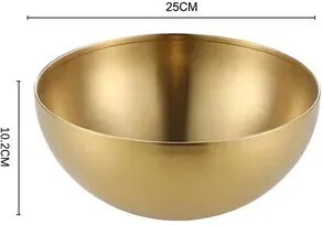 Smart Shopping Spot Korean Style Food Container, Golden Stainless Steel Salad Bowls, Large Capacity Soup Rice Noodle Kitchen Tableware 25cm