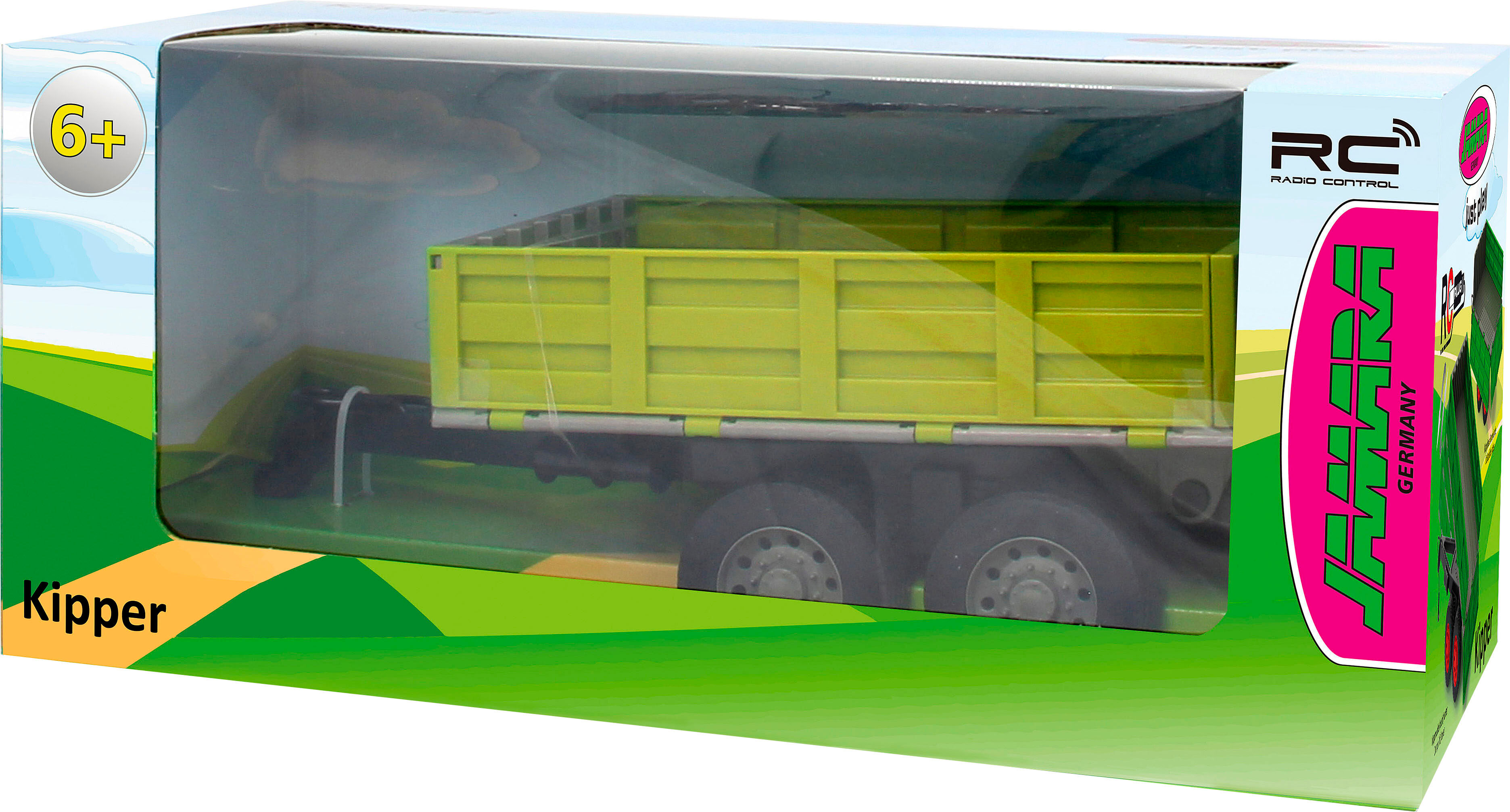 Spielzeug-Kipper JAMARA "Kipper, 1:16", hellgrün, Spielzeugfahrzeuge, Kinder, Kunststoff, Spielzeug-Kipper, für Jamara RC-Traktor