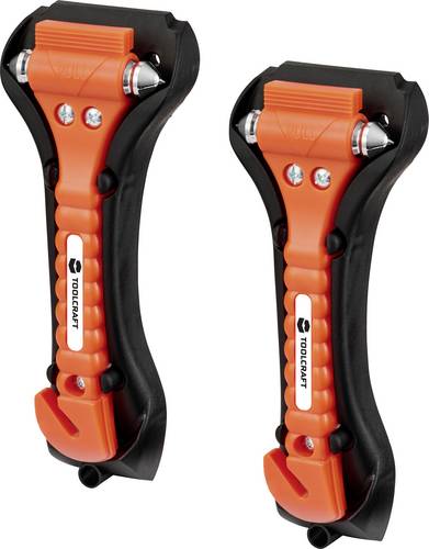 TOOLCRAFT TO-10362528 Nothammer Glasbrecher, Inkl. Halter, Gurtschneider Erwachsene, Bus, Wohnmobile, Pkw, Lkw, SUV, Van