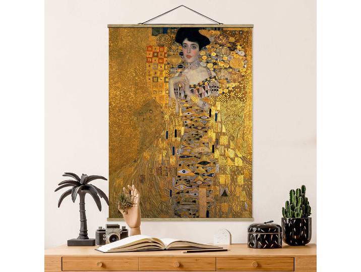 Stoffbild Adele Bloch-Bauer I Webstoff Gold 100 x 134cm