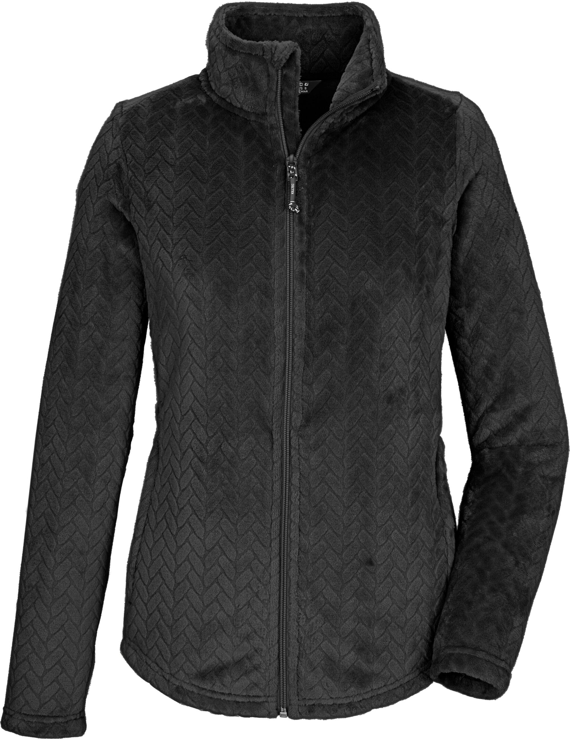 Fleecejacke KILLTEC "KW 301 WMN FLC JCKT", Damen, Gr. 36, schwarz, Obermaterial: 100% Polyester, Jacken Fleecejacke, Fleecejacke mit Zopfmuster, Kinnschutz, verschließbare Taschen