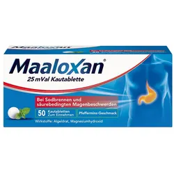 MAALOXAN Kautabletten - bei Sodbrennen mit Magenschmerzen 50 St
