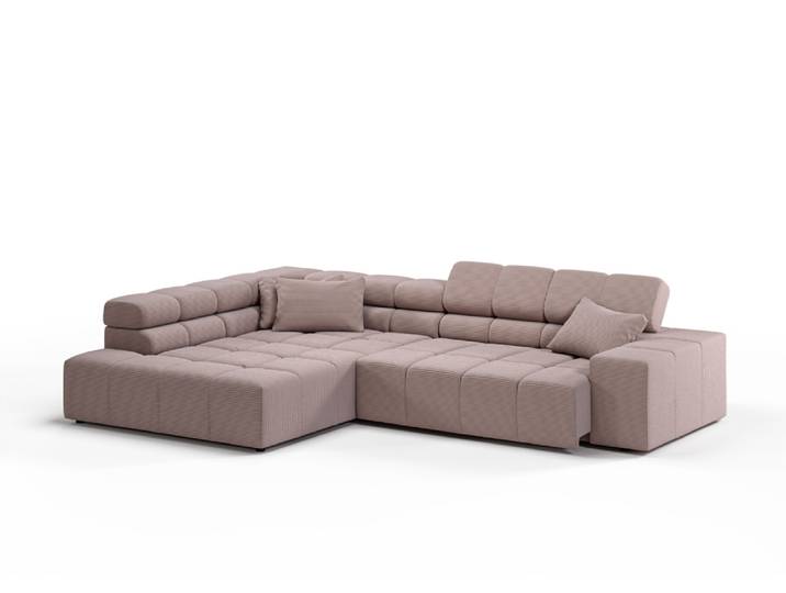 Candy Oregon Cord Ecksofa motorische Sitztiefenverstellung
