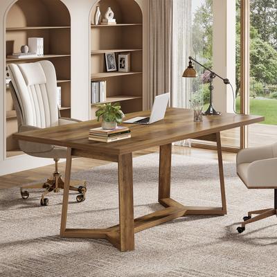 OEM Wood Executive Home Office Desk, Simple Computer Writing Workstation Study Accent Table, Office Study Room