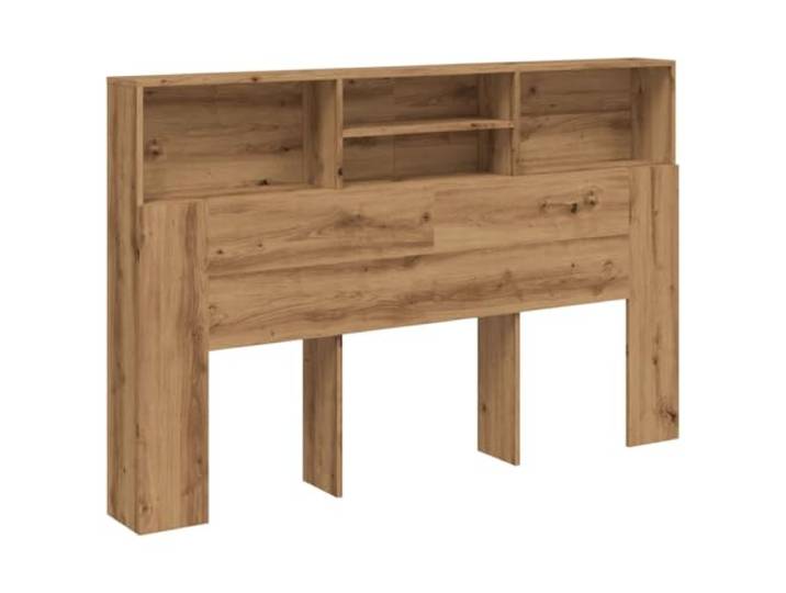 GHVBNMF Kopfteilschrank Artisan-Eiche 180x19x103,5 cm Bett Regal Praktisches Bettregal fürs Schlafzimmer mit 4 Fächern für Bücher und Nachtutensilien, inklusive sicherer Wandhalterung.