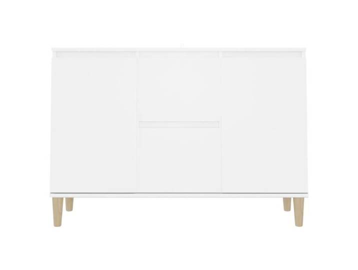 Buffet bas - DILWE - Blanc - 2 portes - 1 tiroir - Style scandinave-moderne