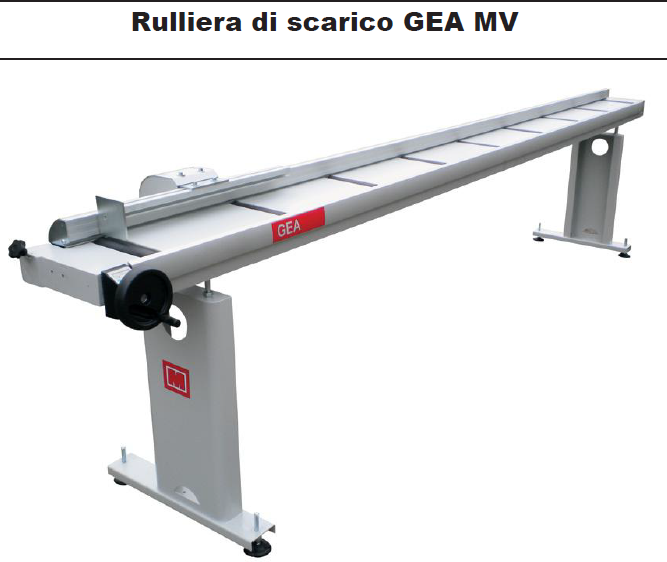 Mepal / Robtech Rulliera di scarico GEA200 MV Lunghezza utile 4000 mm , con volantino e display digitale