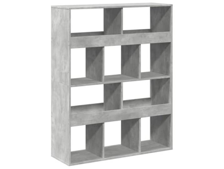 fsahslih Raumteiler Betongrau 100x33x125,5 cm Holzwerkstoff 10 geräumige offene Fächer für Übersichtlichkeit im Wohnzimmer, Schlafzimmer oder Home Office.