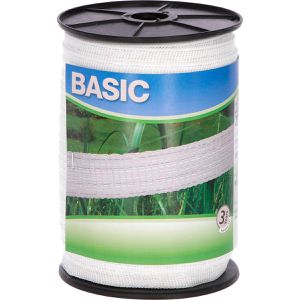 Kerbl Weidezaunband Basic 441521, Breite 20 mm, 200 m max. empfohlene Zaunlänge, weiß, Rollenlänge 200 m