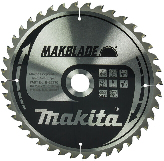 Lame de scie Makita MAKBLADE 260x30x40Z (B-32770) (B-32770)