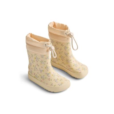 Stiefel WHEAT "WHEAT Barefoot Rubber Boot Zerro", Mädchen, Gr. 30, beige (barely apricot flowers), Gummi, unifarben, Schuhe Stiefel