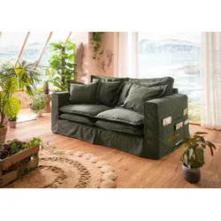 Hussensofa 2-Sitzer196x108x76 grün KINGSTON