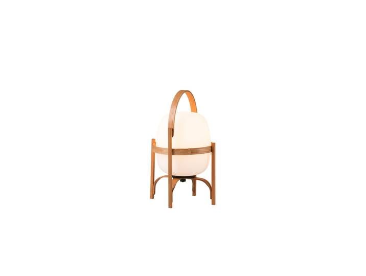Lampe de table Cestita Batería Portable, 36 cm, bois - Santa & Cole - Salon / séjour - Verre