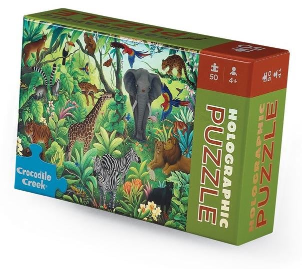 Crocodile Creek Holografische Jungle Puzzel - 50 stukjes