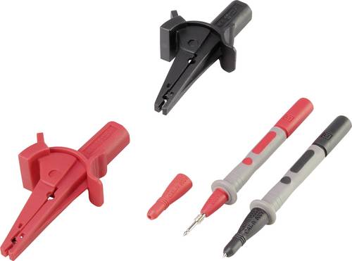 VOLTCRAFT MSS-103 Krokodilklemmen-Set VC-8097030 Buchse 4mm CAT III 1000 V, CAT IV 600V Schwarz, Rot 1 Set