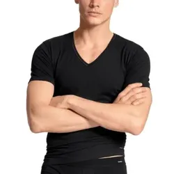 Calida Cotton Code V-Shirt Schwarz Baumwolle Medium Herren